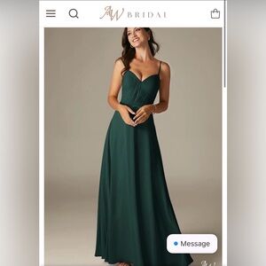 AW Georgia Bridesmaid Dress Dark Emerald Size 8